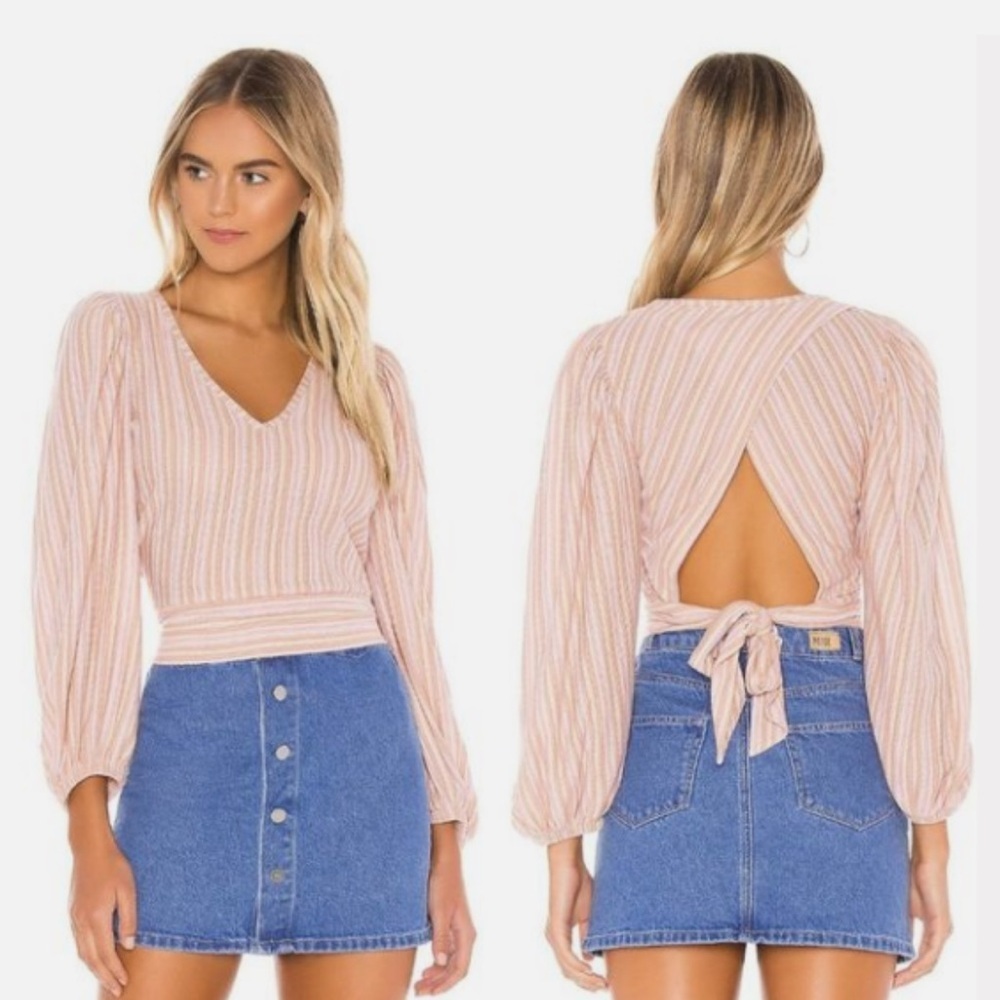 FREE PEOPLE Orchid Rain Autumn Nights Back Wrap Top size Small NEW with TAG - Picture 4 of 15